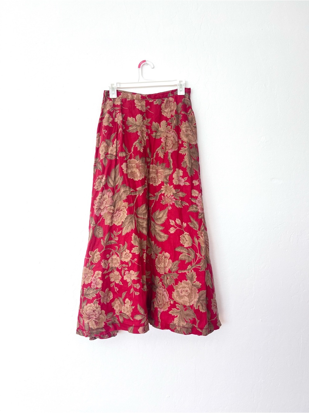 Vintage Lauren Ralph Lauren 100% Linen Floral Maxi Skirt - Picture 2 of 7